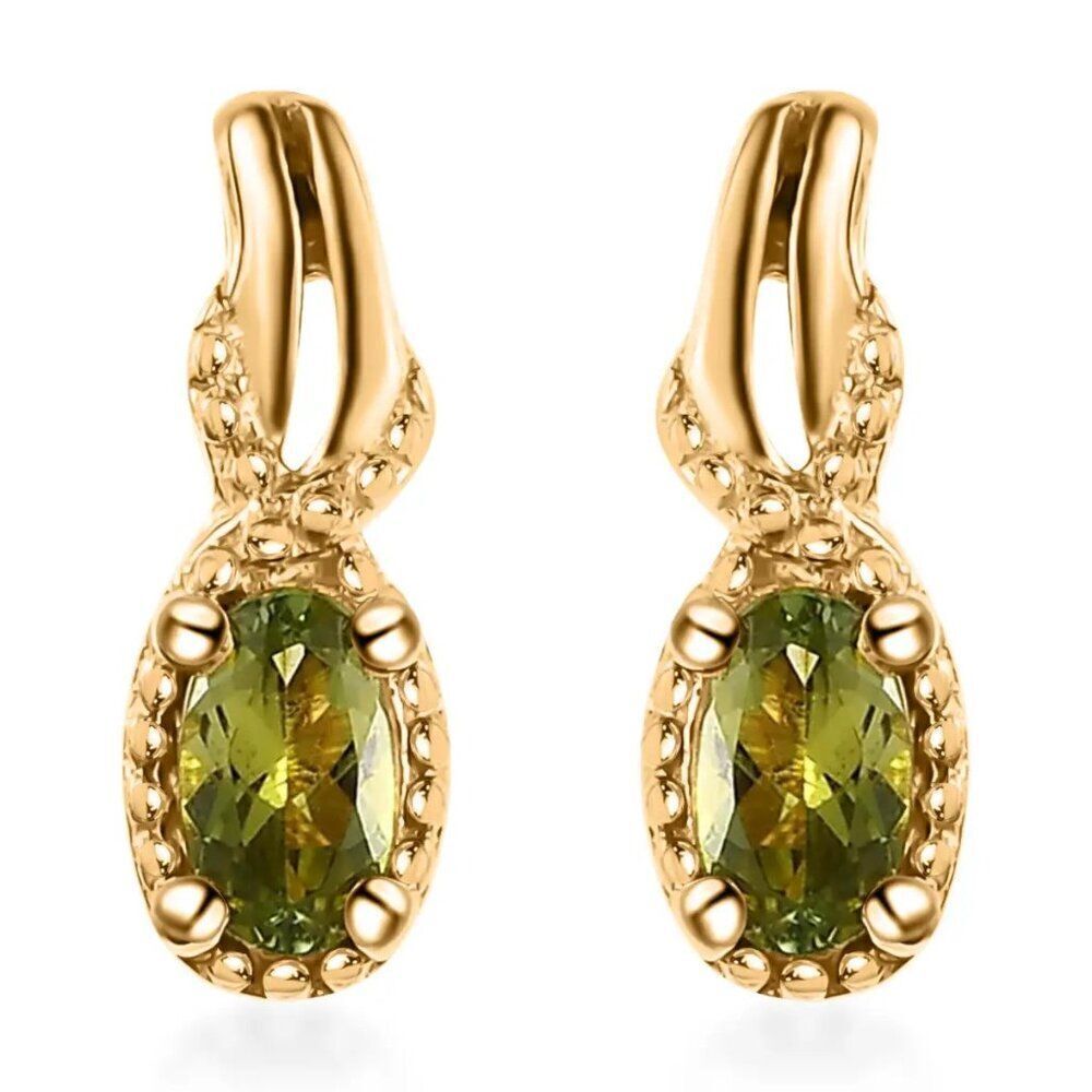 New, Not Worn, Calabar Green Tourmaline Stud Earrings